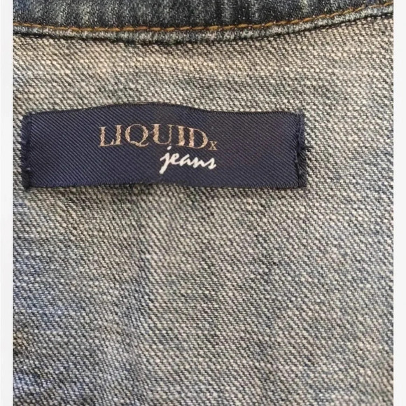 Liquid X Vest Dem Cropped Sleeveless  Vest Jacket Size Large - Picture 8 of 9